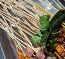 Pickled Pepper Chicken Gizzard Skewers