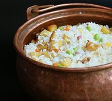 Potato Rice Stew in Copper Pot