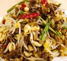 Pickled Vegetable Stir-fried Bean Sprouts