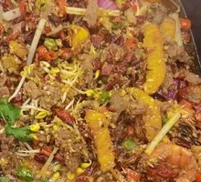 Dry Pot Shrimp with Beef