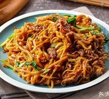 Minced Pork Fried Rice Noodles