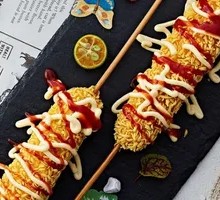 Fried Cheese Pull Hot Dog