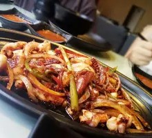 Grilled Squid on Iron Plate
