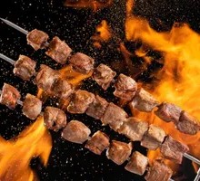 Grilled Pork with Large Skewers