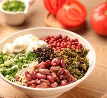 Tofu and Pickled Cabbage Red Bean Rice Bowl