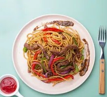 Black Pepper Beef Spaghetti