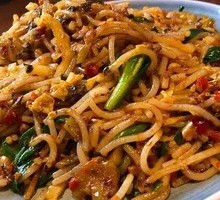 Egg and Minced Pork Fried Rice Noodles