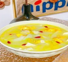 Chinese Cabbage Pan-Fried Egg Tofu Soup