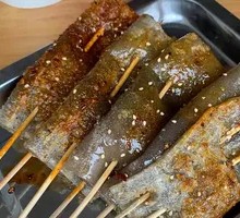 Juicy Taro Skin Skewers