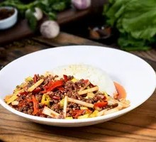 Celery and Beef Rice Bowl