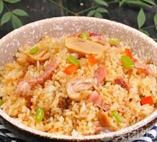 Wild Green Head Mushroom Ham Rice Bowl