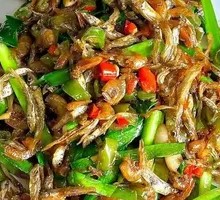 Scallion and Small Fish Shrimp Stir-fry