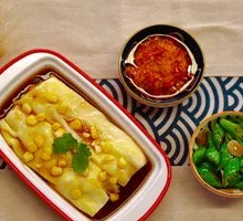 Golden Corn Rice Noodle Roll