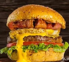 Bacon Egg and Wagyu Burger
