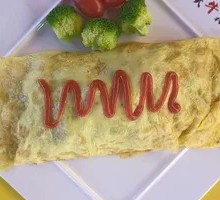 Black Pepper Beef Omelette Rice