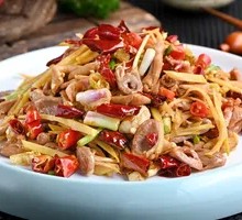 Sour Papaya Stir-fried Chicken Offal