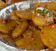 Grilled Potato on Iron Plate