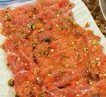 Sliced Beef with Green and Red Peppers