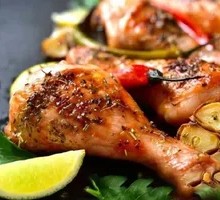 Pepper-Scented Rotisserie Chicken Leg