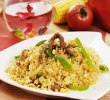 Green Pepper and Dried Beef Fried Rice