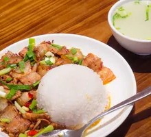 Spicy Pork Stir-fry Rice Bowl