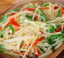 Green Pepper and Potato Strips