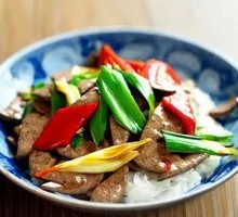 Scallion and Ginger Pork Liver Rice
