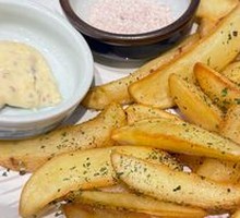 Glazed Sweet Potato Fries with Cheese Mayo
