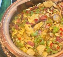 Chicken Mushroom and Ham Fried Rice
