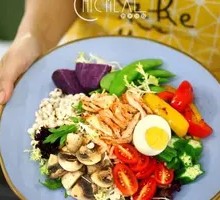 Chicken丝 with Job's Tears and Roasted Vegetables