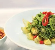 Spicy Pine Tips with Century Egg