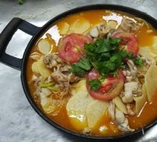 Chicken Soup with Mushrooms and Frog