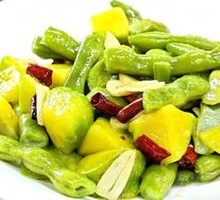 Stir-Fried String Beans and Small Cucumber