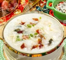 Egg and Chicken Rice Porridge