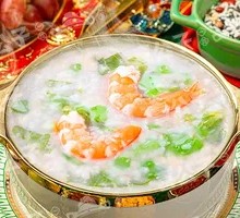 Spinach and Shrimp Porridge