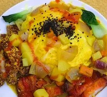 Thai Curry Crispy Chicken Omelette Rice