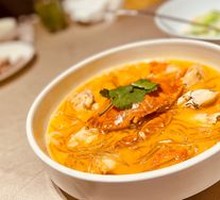 Stewed Crab with Homemade Sweet Potato Flour