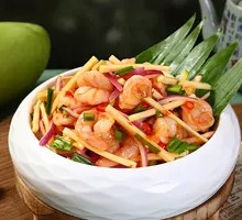 Lincang Green Mango and Appetizer Shrimp Salad