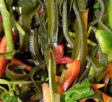 Cold-mixed kelp strands