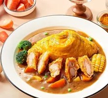 Crispy Fried Chicken Curry Omelette Rice