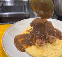 Cheese Pork Cutlet Omelette Rice