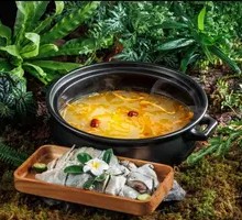 Medicinal Herbal Chicken and Mushroom Soup Pot