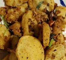 Dry Chili Stir-fried Taro