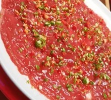 Sliced Beef with Green and Red Peppers