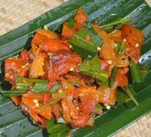 Stir-fried and Mixed Large Chili Peppers
