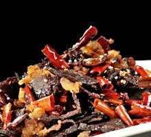 Oil-glazed beef jerky