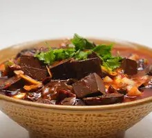 Spicy and Sour Pig Blood