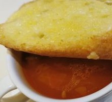 Borscht with Cheese Crisp