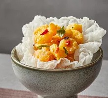 Steamed Shrimp with Pumpkin and Salted Egg Yolk