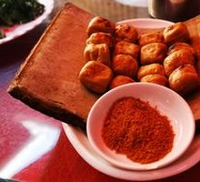 Fried Tofu on Clay Tiles